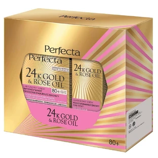 Perfecta 24K Gold & Rose Oil Set Face Cream 80+ 50 мл + крем для очей 15 мл