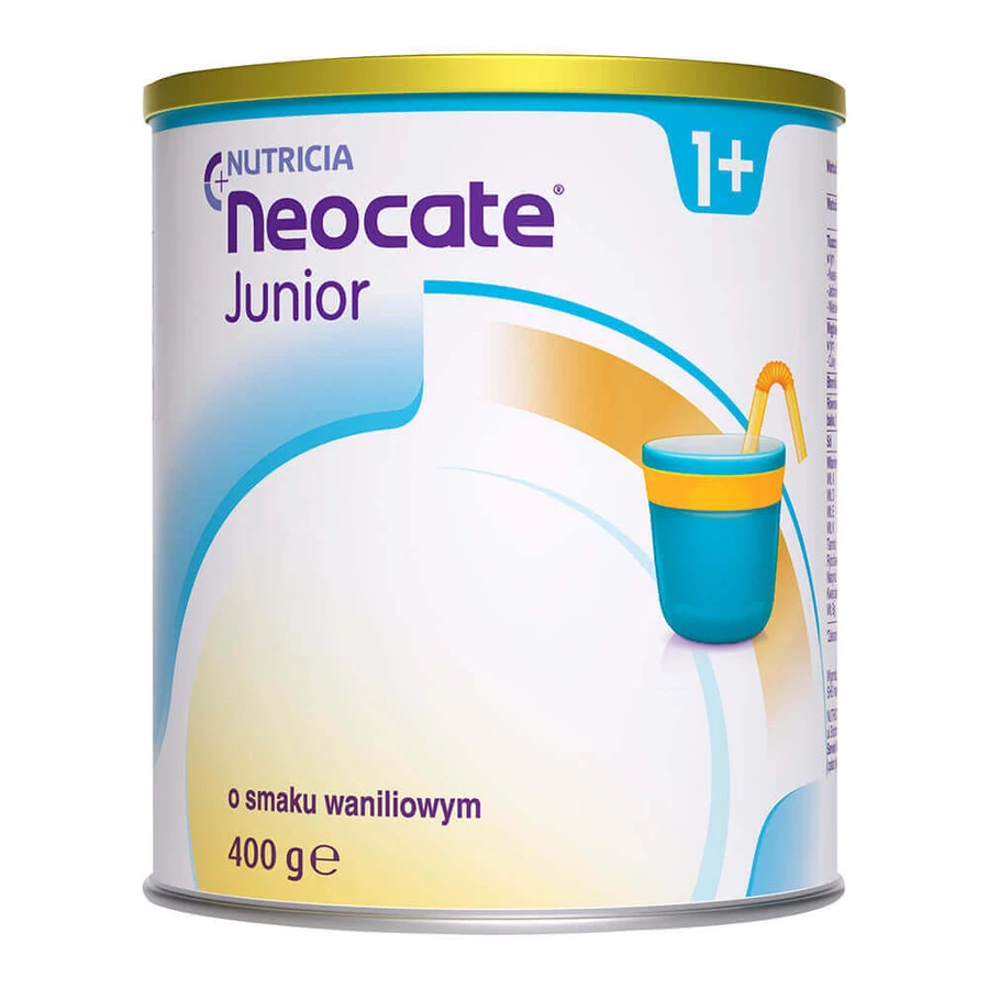 Neocate Junior, для детей с аллергией на белок коровьего молока и комплексной непереносимостью, после 1 года, со вкусом ванили, 400 г: цены и характеристики