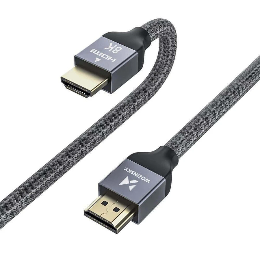 Кабель Wozinsky HDMI 2.1 8K 60 Гц 48 Гбіт/с / 4K 120 Гц / 2K 144 Гц 2 м сріблястий (WHDMI-20): ціни та характеристики