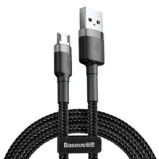 Кабель Baseus Cafule CAMKLF-BG1 USB-A / micro USB 2.4A 1 м - чорно-сірий