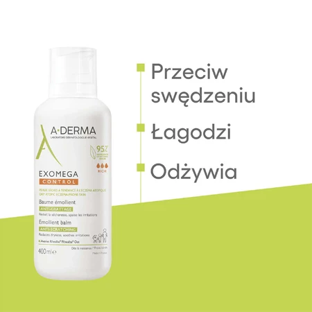 Набір A-Derma Exomega Control, loțiune emolientă, piele uscată și predispusă la atopie, din ziua 1, 400 ml + ulei de duș emolientă, piele uscată și predispusă la atopie, 500 ml: ціни та характеристики
