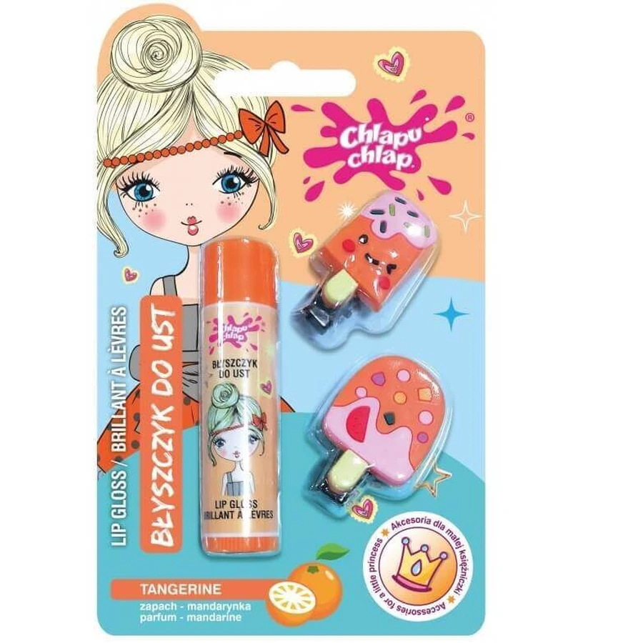 Блиск для губ Chlapu Chlap Tangerine + 2 заколки для волосся: ціни та характеристики