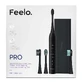 Набор Feelo Pro Premium, periuță de dinți sonică cu husă și 4 vârfuri, negru