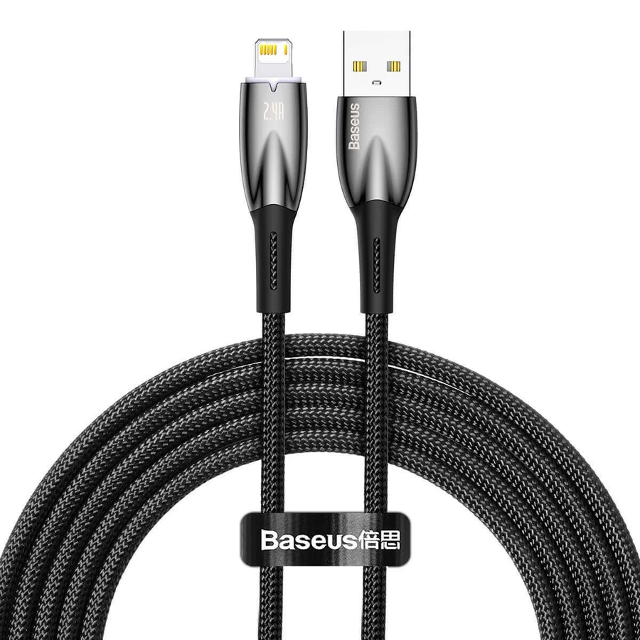 Кабель Baseus Glimmer Series USB-A - Lightning 480Mb/s 2.4A 2m black: ціни та характеристики