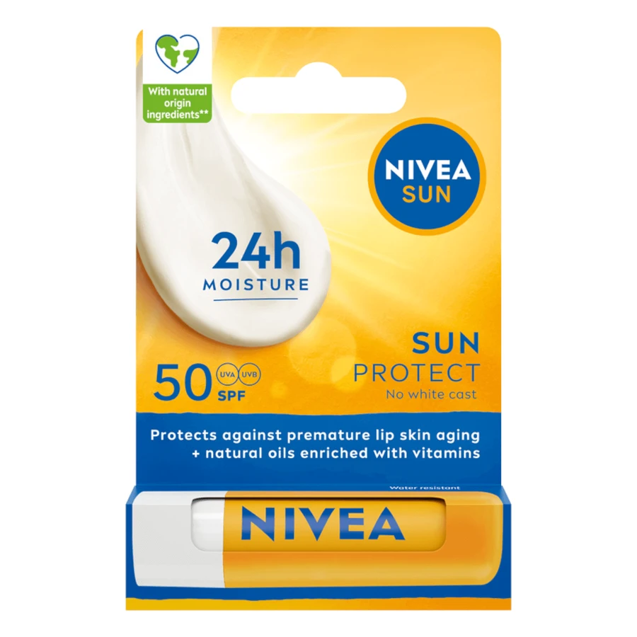 Захисна губна помада Nivea Sun Protect SPF50, 5,5 мл: ціни та характеристики