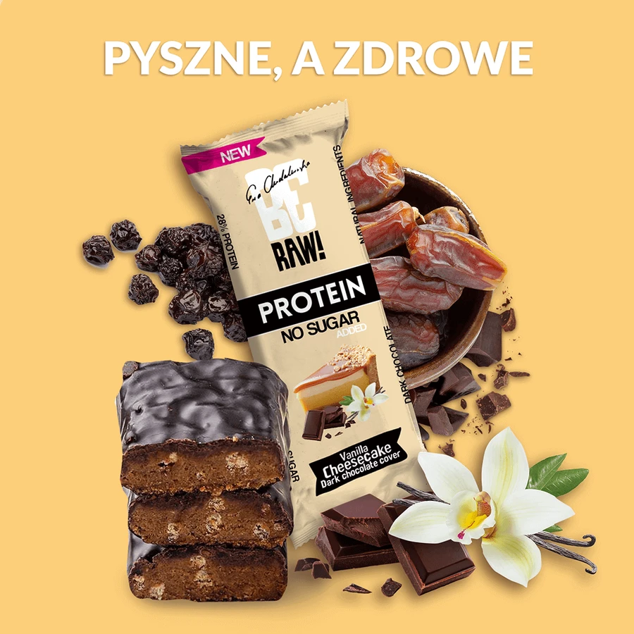 Протеїновий батончик BeRAW! Protein Vanilla Cheesecake, без цукру, 40 г: ціни та характеристики