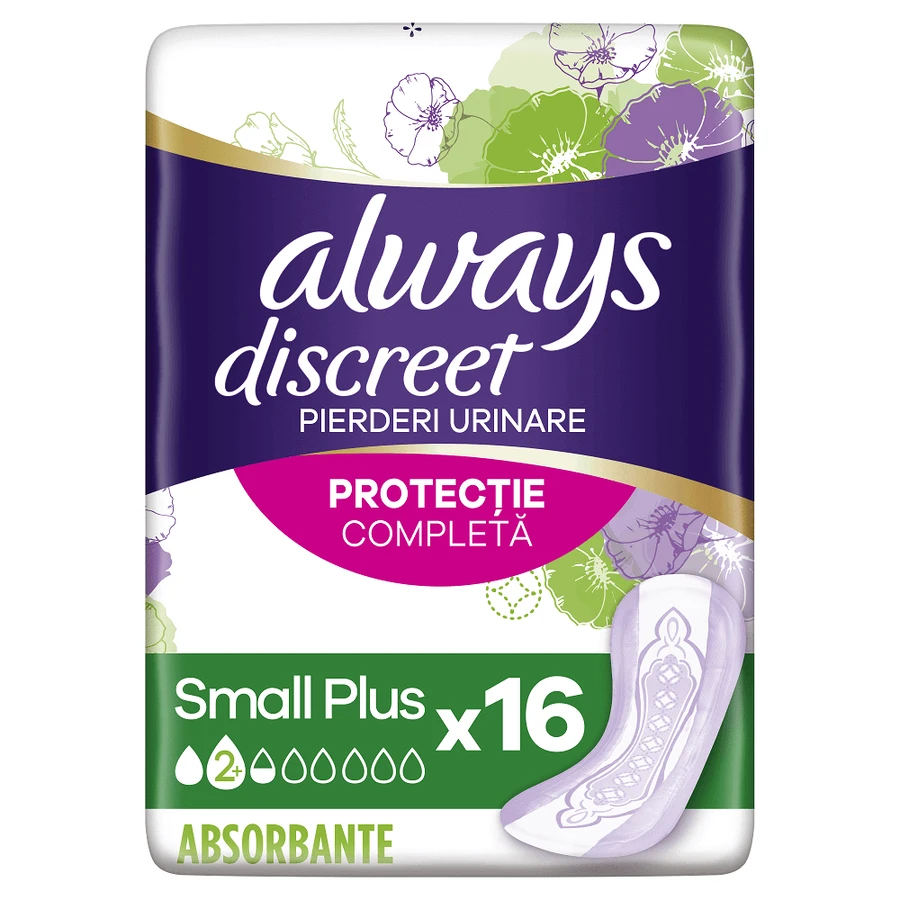Прокладки від нетримання сечі Always Discreet Small Plus, 16 штук, P&G: ціни та характеристики