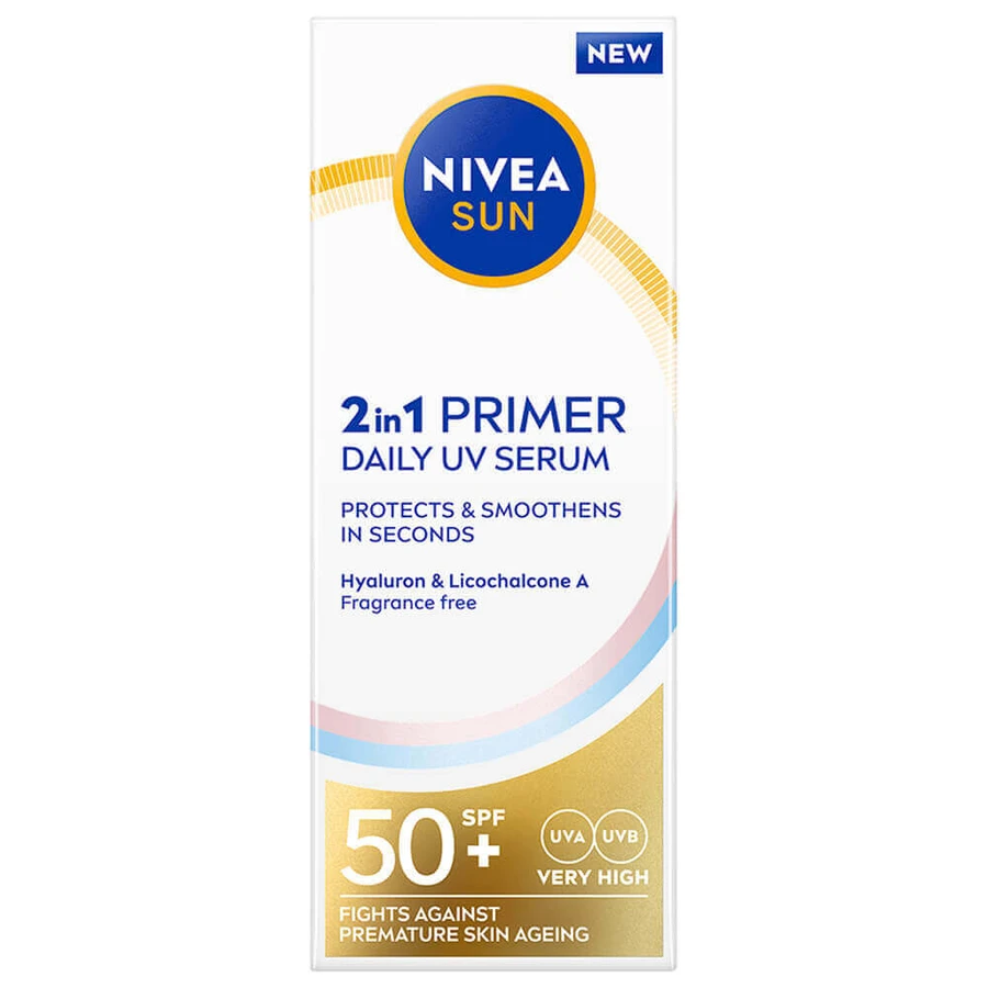 Праймер 2 в 1 сыворотка SPF50+ Sun, 30 мл, Nivea: цены и характеристики