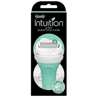 Бритва Intuition Sensitive с 4 лезвиями и увлажняющим мылом, 1 штука, Wilkinson
