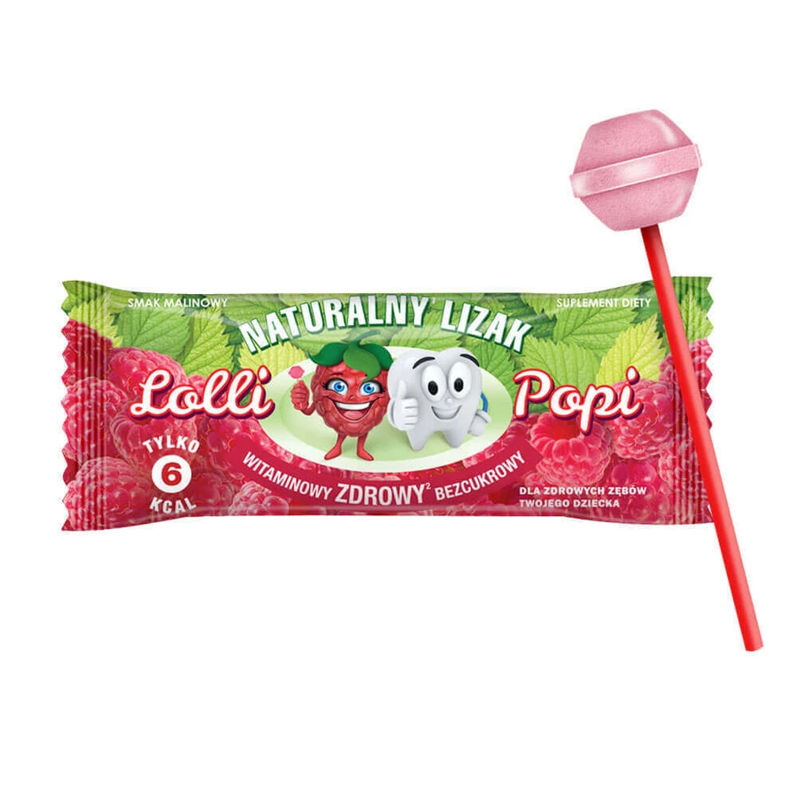 Lolli Popi Натуральный витаминный леденец, без сахара, со вкусом малины, 1 штука: цены и характеристики