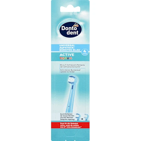 Dontodent Active Young универсальные насадки для щеток Active Young голубые, 4 шт.: цены и характеристики