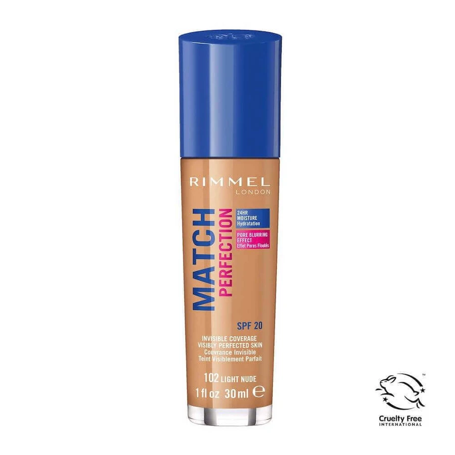 Rimmel Match Perfection Fond de ten 102 Light Nude SPF20, 30 мл: цены и характеристики
