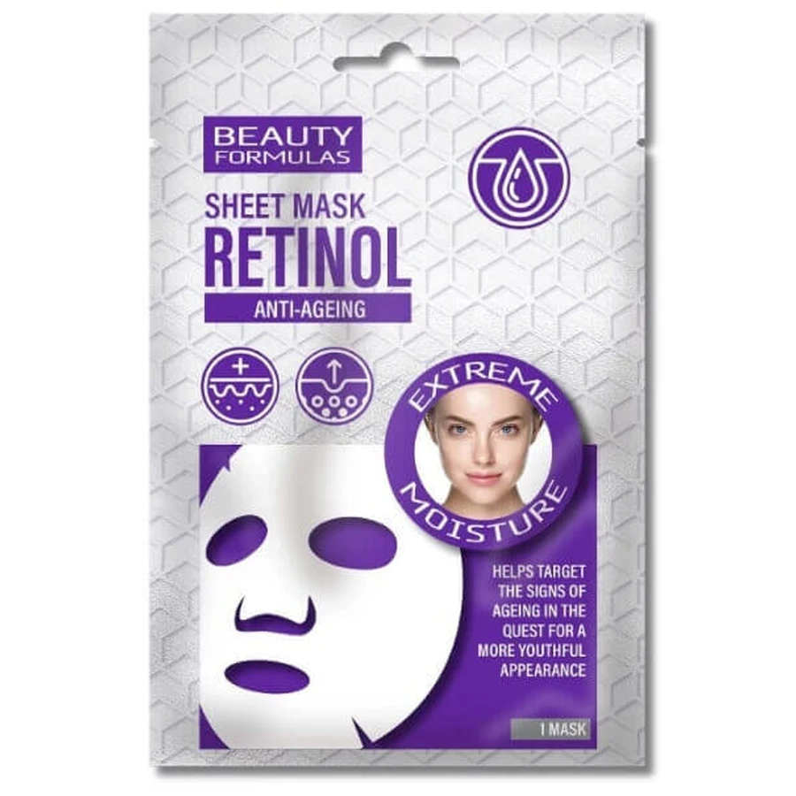 Beauty Formulas, Антивозрастная маска для лица с ретинолом в подушечке: цены и характеристики