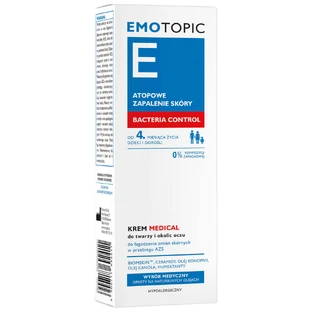Emotopic Bacteria Control Medical Cream для обличчя та області навколо очей, 50 мл