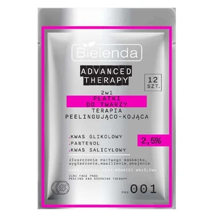 Bielenda Advanced Therapy 2-in-1 Facial Pads, Peeling and Soothing Therapy, 2,5%, 12 шт.