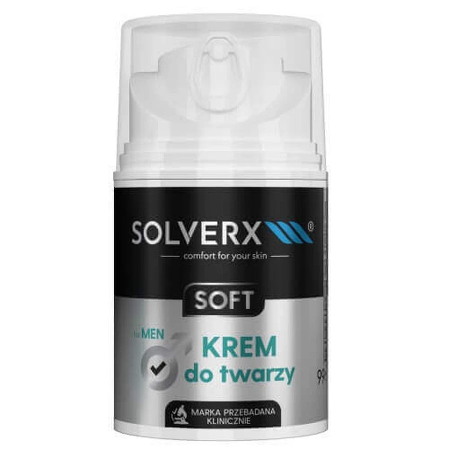 М'який крем для обличчя Solverx для чоловіків, 50 мл: ціни та характеристики