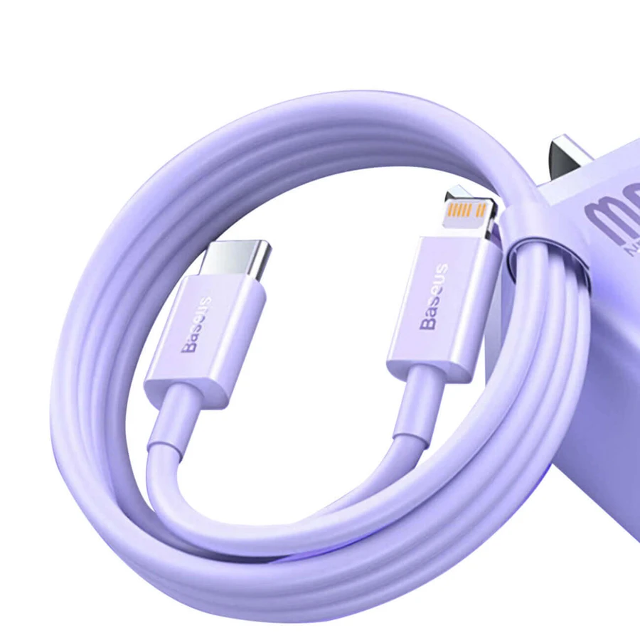 Кабель Baseus Superior Series для быстрой зарядки и передачи данных USB-C - Lightning PD 20 Вт, 1 м, фиолетовый: цены и характеристики