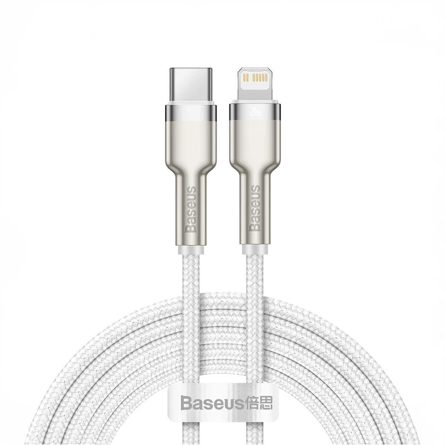 Baseus Cafule Series Metal Data USB-C / Lightning 20W PD Cable 2m - білий: ціни та характеристики