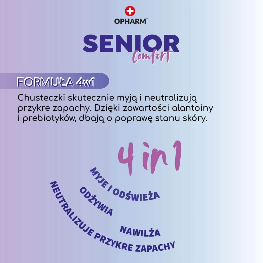 Набір Opharm Senior Comfort 4в1, șervețele umede, 4 x 72 пакетики: ціни та характеристики