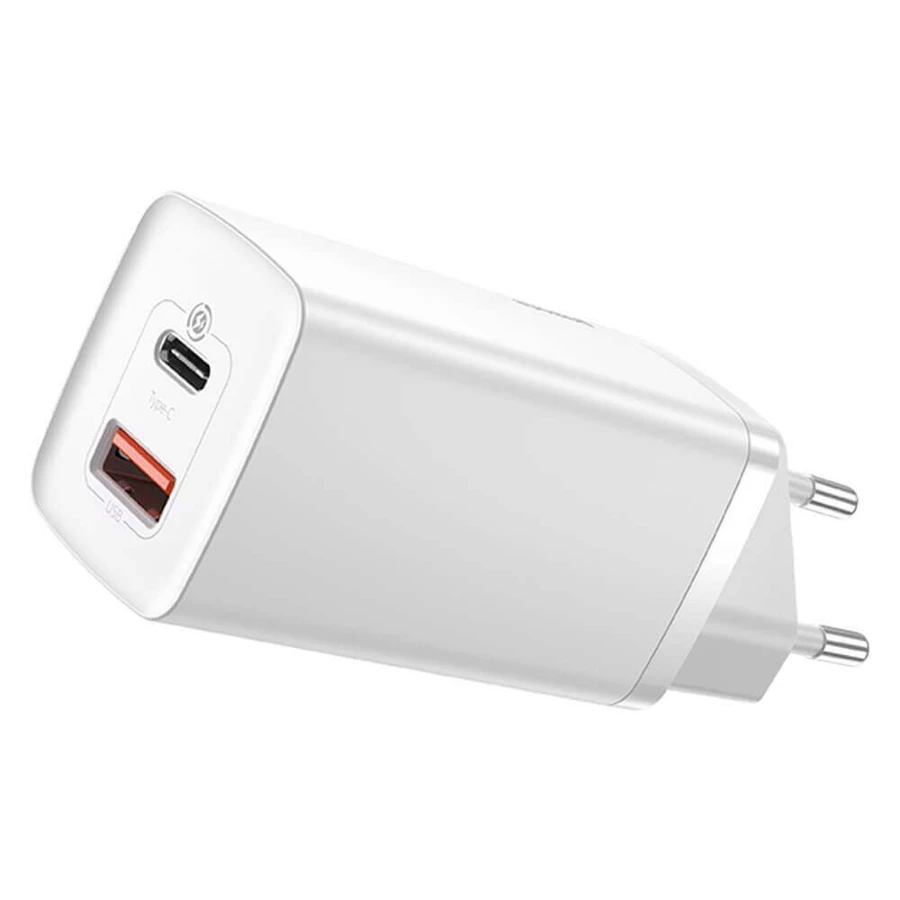 Baseus GaN2 Lite Fast Wall Charger 65W USB / USB Type C Quick Charge 3.0 Power Delivery (нітрид галію) білий (CCGAN2L-B02): ціни та характеристики