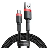 Кабель Baseus Cafule USB-A / USB-C QC 3.0 3A 1 м - чорно-червоний