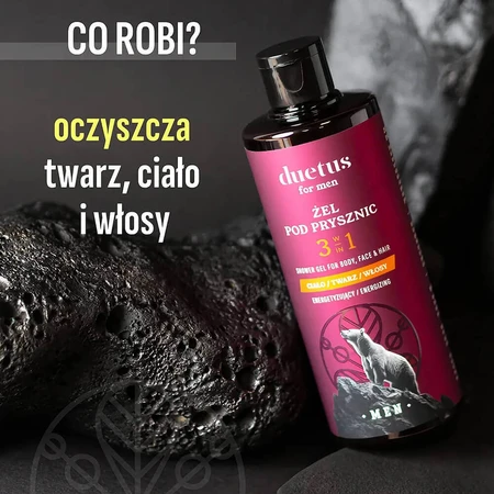 Duetus For Men Энергетический гель для душа для тела, лица и волос 3 в 1, 300 мл: цены и характеристики