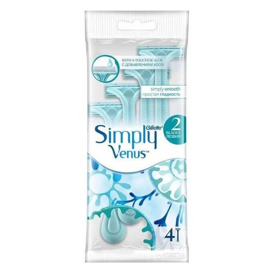 Gillette, Simply Venus 2, жіночі бритви, 4 шт: ціни та характеристики