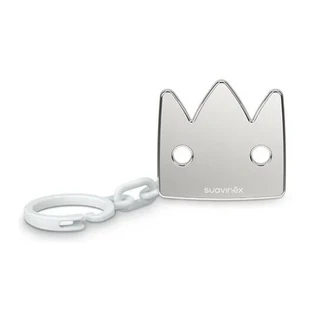 Suavinex, затиск для пустушки Spread Joy Shiny Grey Crown