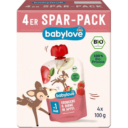 babylove Грушевое, яблочное и клубничное пюре ECO 12+, 400 г: цены и характеристики