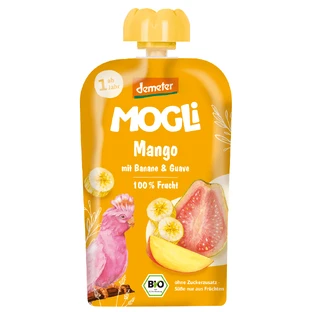 Органическое пюре, 1 год+, Манго, Гуава и Бананы, 100 г, Mogli