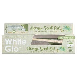 Зубная паста White Glo Hemp Seed Oil Отбеливающая зубная паста с маслом конопли 150 г + бамбуковая зубная щетка