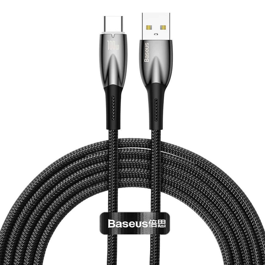 Baseus Glimmer Series Fast Charging Cable USB-A - USB-C 100W 480Mb/s 2m Black: ціни та характеристики