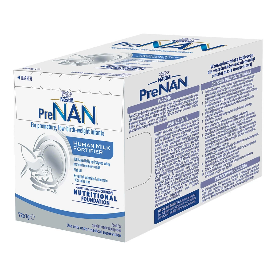 Nestle PreNAN, закваска для грудного молока для недоношених дітей та дітей з низькою вагою при народженні, 1 г х 72 пакетики: ціни та характеристики