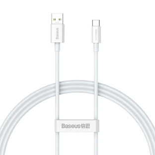 Baseus Superior Series SUPERVOOC USB-A la USB-C 65W cablu 1m alb