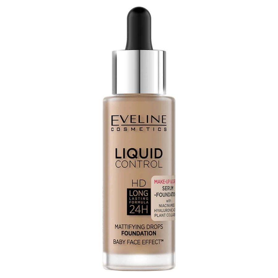 Eveline Cosmetics Liquid Control HD Mattifying Face Foundation с ниацинамидом 060 Sunny Beige, 32 мл: цены и характеристики