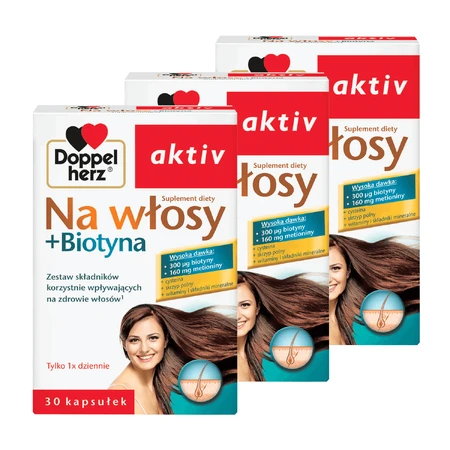 Набір Doppelherz aktiv Na Hair + Біотин, 3 x 30 капсул: ціни та характеристики