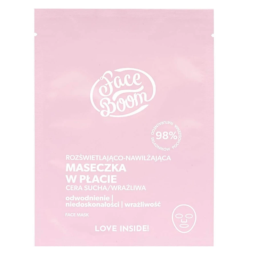 Освітлююча та зволожуюча листова маска Face Boom, Shiny Lady, 15 г: ціни та характеристики