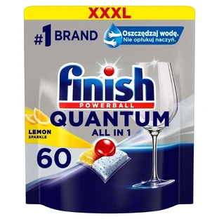 Капсулы для посудомоечной машины Finish Quantum All in 1, таблетки Powerball, 60 шт., лимон