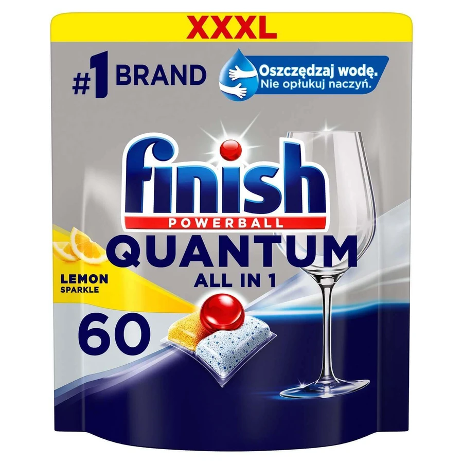 Капсулы для посудомоечной машины Finish Quantum All in 1, таблетки Powerball, 60 шт., лимон: цены и характеристики