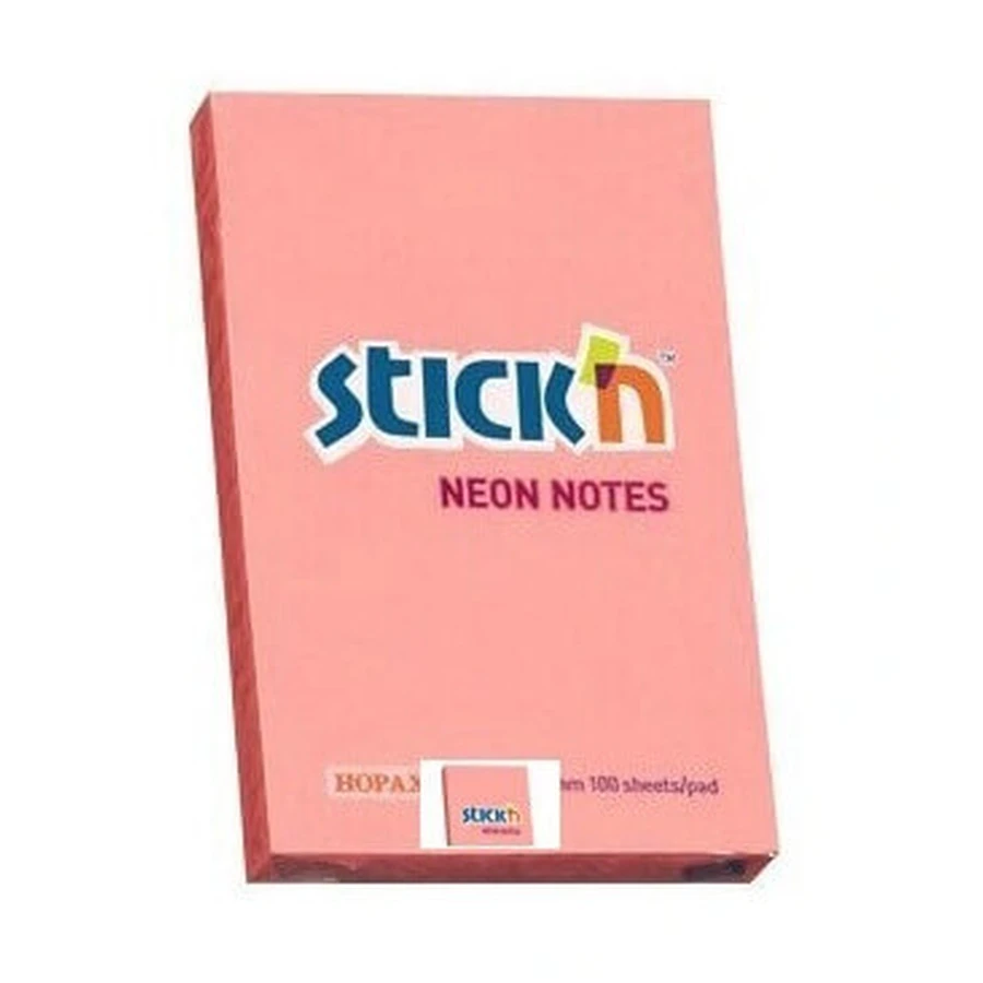 Stick'n, Sticky Notes, 100 аркушів, рожевий неон: ціни та характеристики