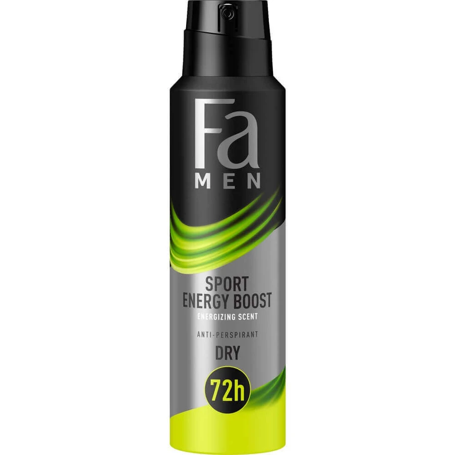 Спрей-антиперспірант Fa Men Sport Energy Boost 72h з ароматом імбиру та лимона, 150 мл: ціни та характеристики