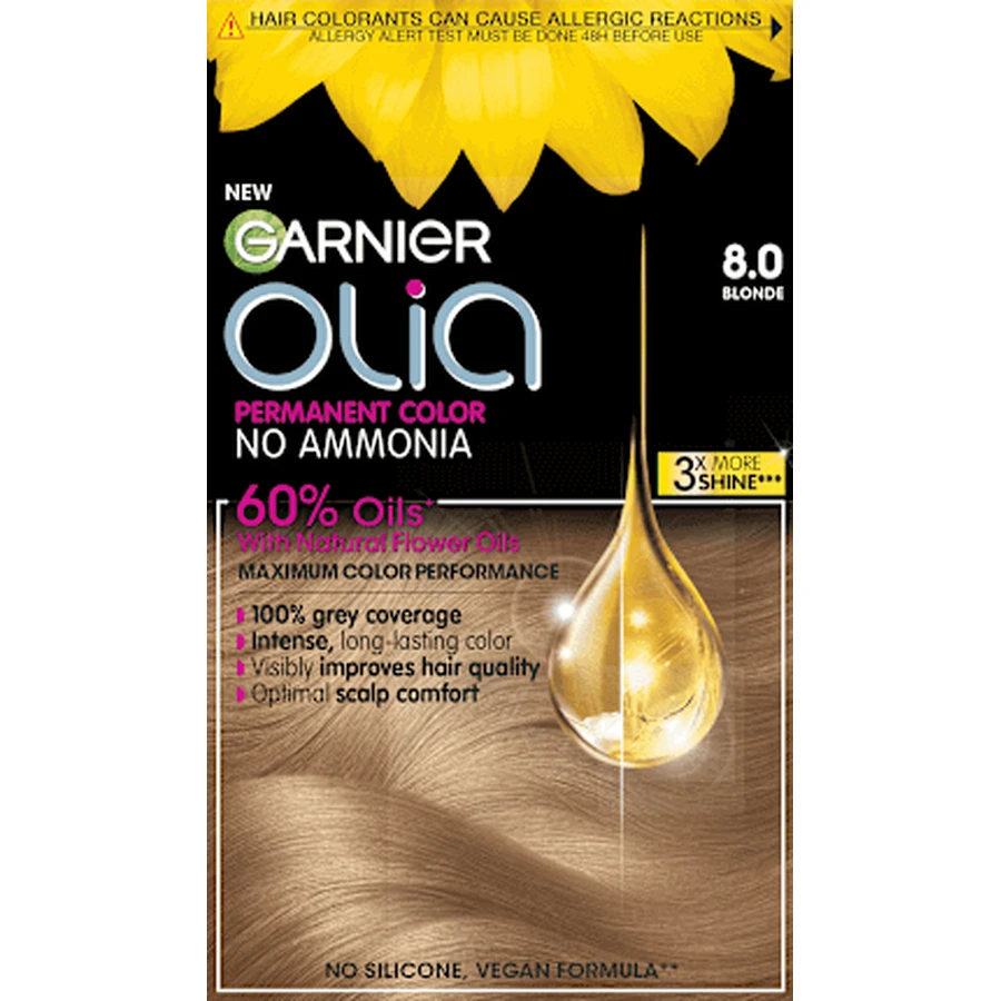 GARNIER olia Permanent Colour 8.0 Blonde, 174 мл: цены и характеристики