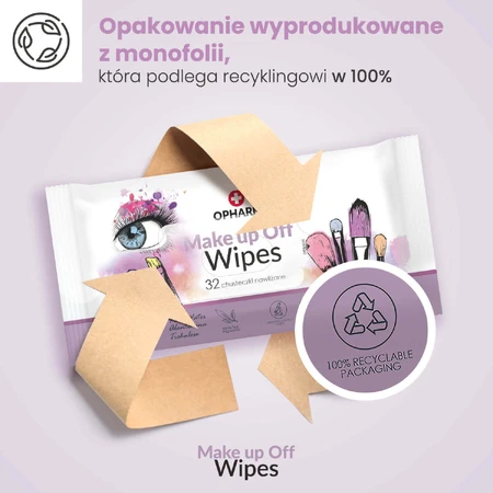 Opharm Make Up Off Wipes, серветки для зняття макіяжу, 32 шт.: ціни та характеристики