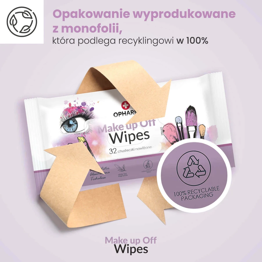 Opharm Make Up Off Wipes, серветки для зняття макіяжу, 32 шт.: ціни та характеристики