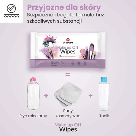 Opharm Make Up Off Wipes, серветки для зняття макіяжу, 32 шт.: ціни та характеристики