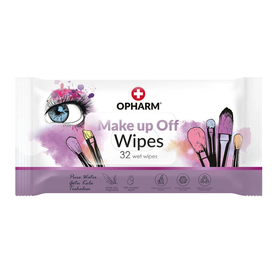 Opharm Make Up Off Wipes, серветки для зняття макіяжу, 32 шт.: ціни та характеристики