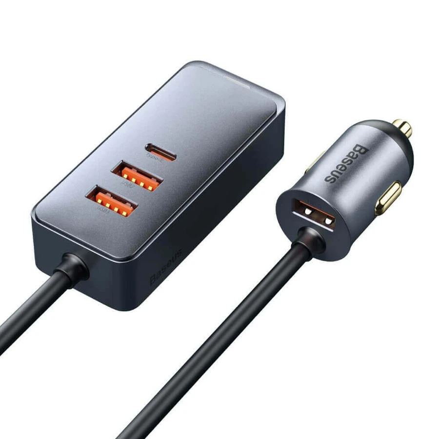 Автомобільний зарядний пристрій Baseus Share Together 3x USB / USB Type C 120W PPS Quick Charge Power Delivery Grey (CCBT-B0G): ціни та характеристики