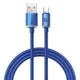 USB-кабель Baseus Crystal Shine Series для швидкої зарядки та передачі даних USB Type A - USB Type C 100W 1.2m Blue (CAJY000403)
