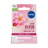 Nivea Caring Scrub Скраб для губ Дикая роза, 4,8 г