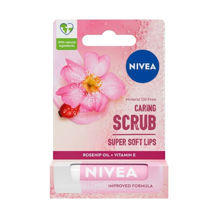 Nivea Caring Scrub Скраб для губ Дикая роза, 4,8 г: цены и характеристики
